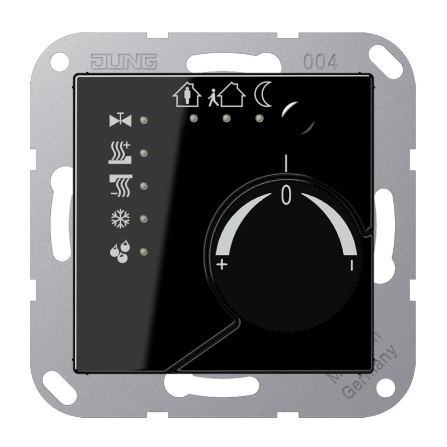 Ruimtethermostaat + 4 bin A/AS zwart KNX