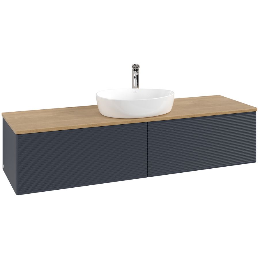 Wastafelonderkast Antao 1600x360x500mm Mid.Blue Matt Lacquer L36151HG