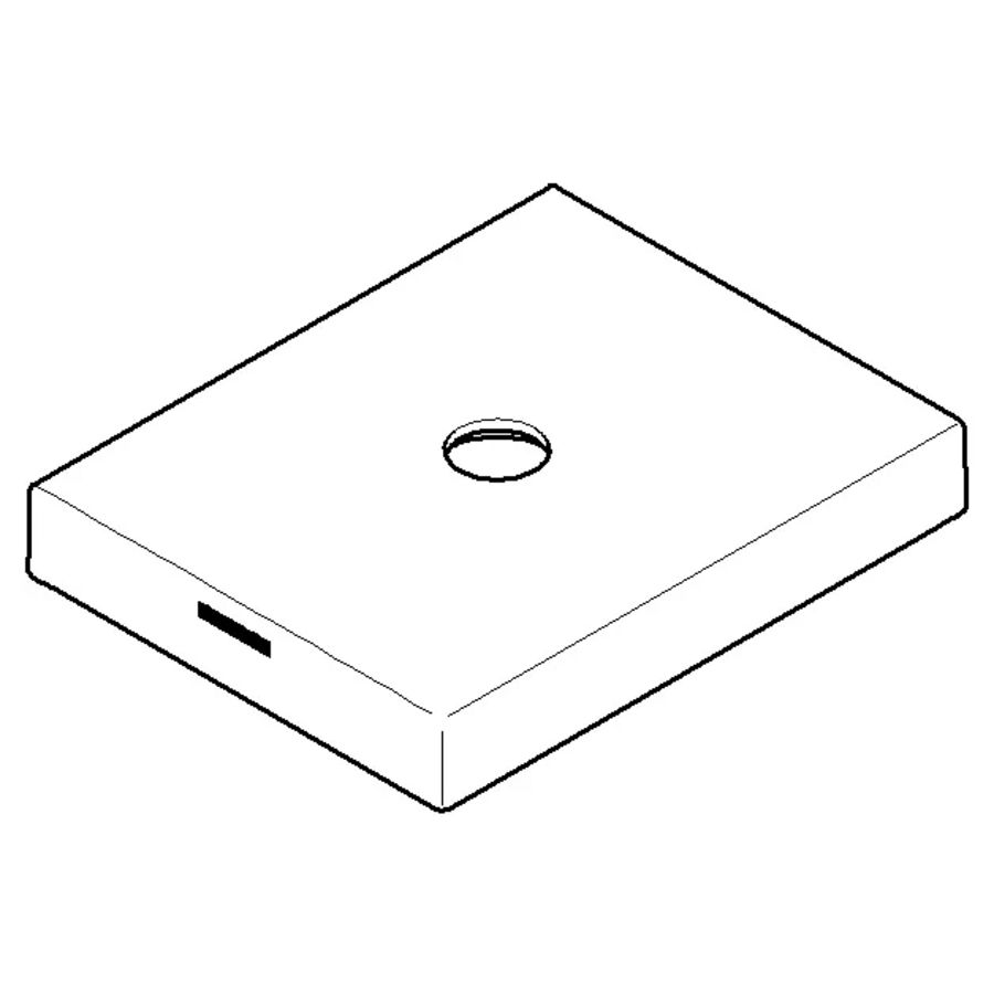 Rozet Hot 47,5x9x60mm Messing gebors. (23kt Goud)