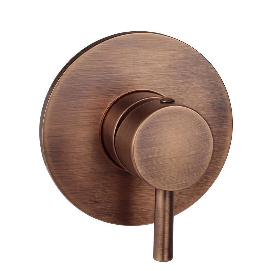 Inbouw LIGHT douchekraan 1-H ronde rozet 110mm 1 uitgang geborsteld koper