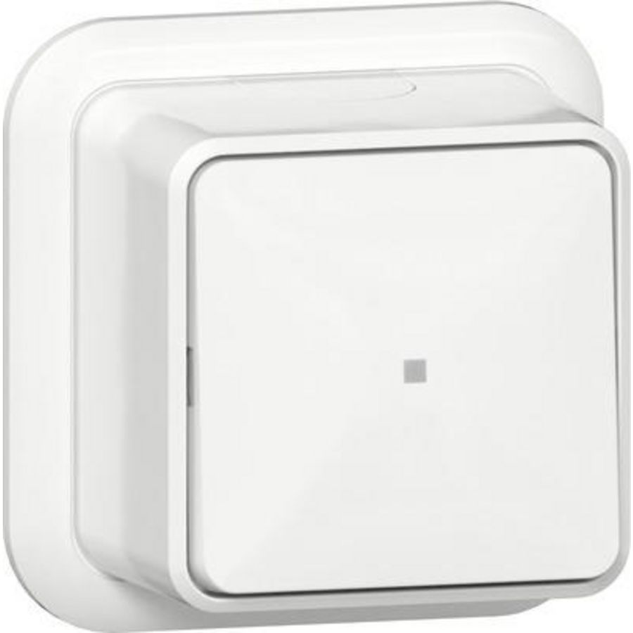 Wipdrukcontact  wisseldrukcontact  ctrl.v. + K/P Opbouw zuiver wit