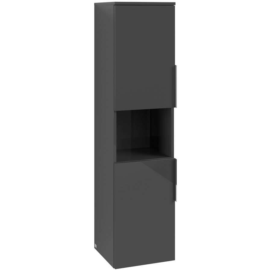 Hoge kast ARCHITECTURA 350x1400x346mm Grey B89700VT greep alu. glans