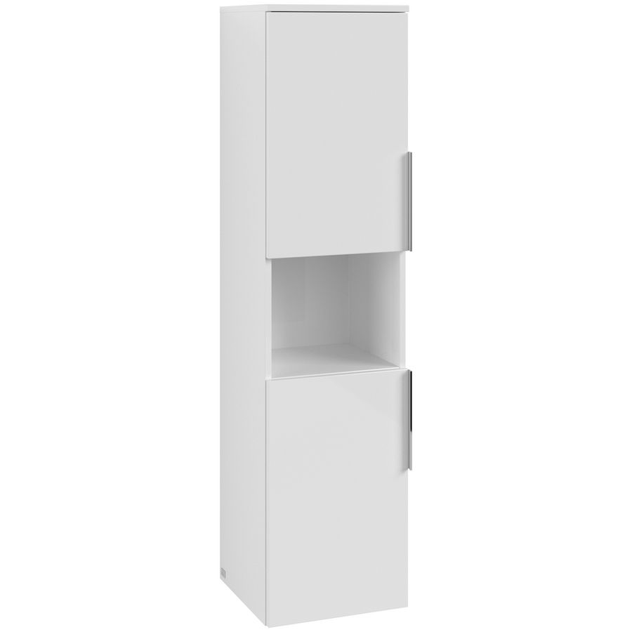 Hoge kast ARCHITECTURA 350x1400x346mm White B89700VS greep alu. glans