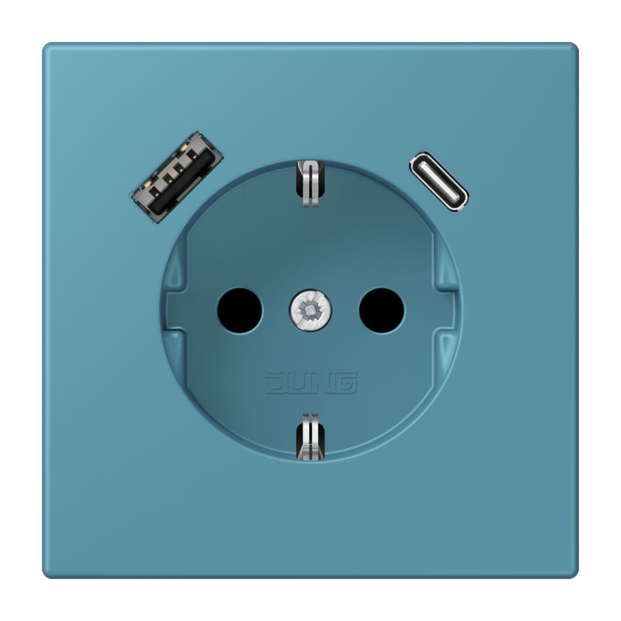 Wandcontactdoos met R/A + lader USB A+C Saf+ LC32031