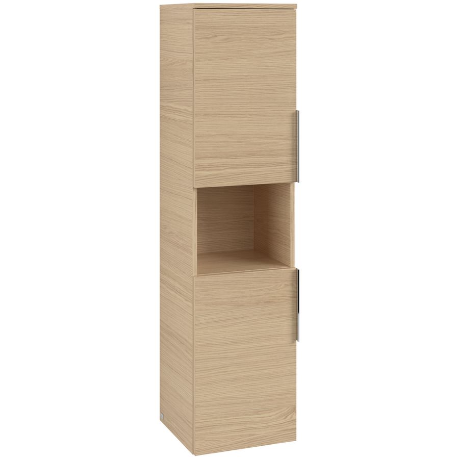 Hoge kast ARCHITECTURA 350x1400x346mm Nordic Oak B89700VJ greep alu. glans