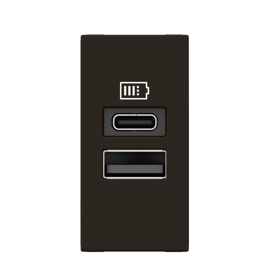 USB lader A + C 15W 1 module zwart Mosaic VVE=10