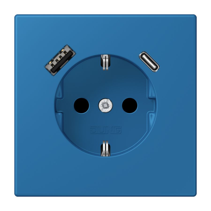 Wandcontactdoos met R/A + lader USB A+C Saf+ LC32030