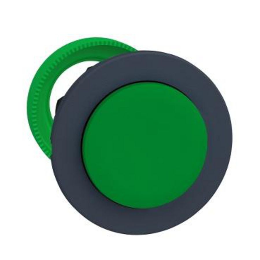 FLUSH MOUNTED GREEN PROJECTING PUSHBUTTON HEAD PUSH PUSH