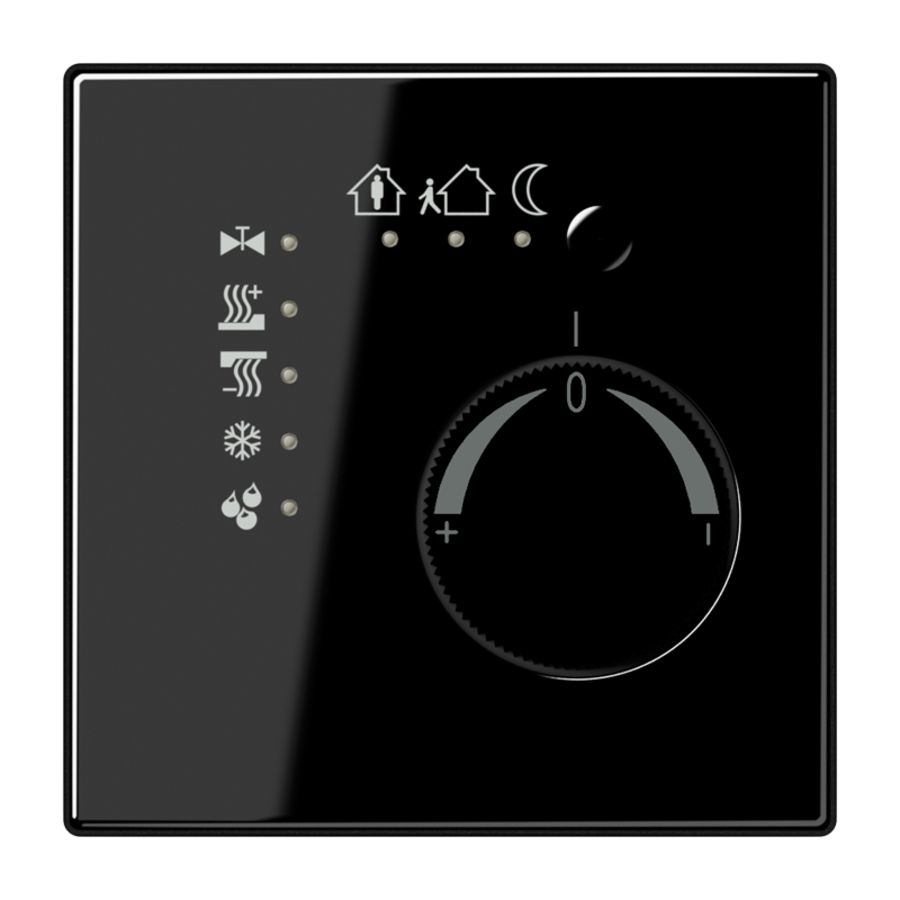 Ruimtethermostaat + 4 bin LS zwart KNX VVE=10