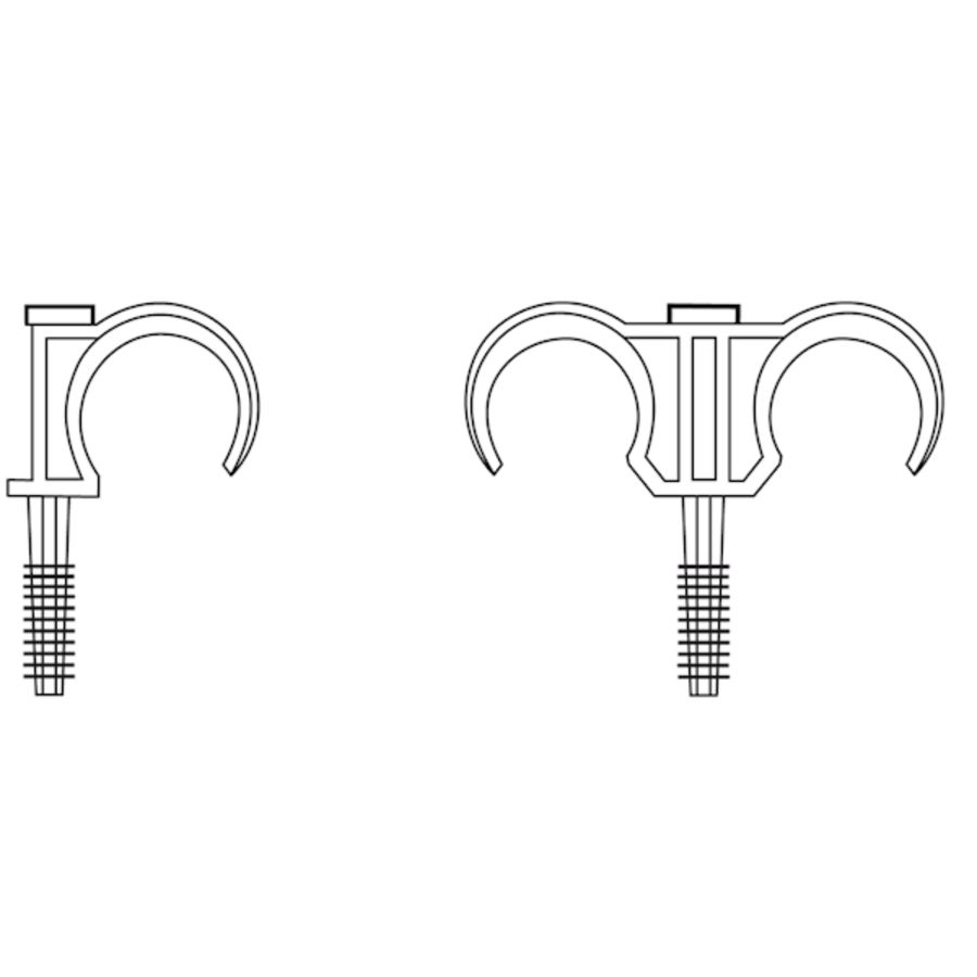 Inslag vloerbeugel nylon dubbel 6mm bereik 14-18mm VVE=250