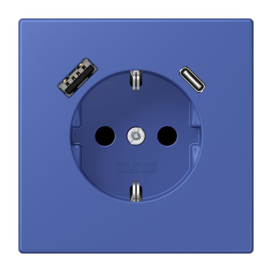 Wandcontactdoos met R/A + lader USB A+C Saf+ LC32020