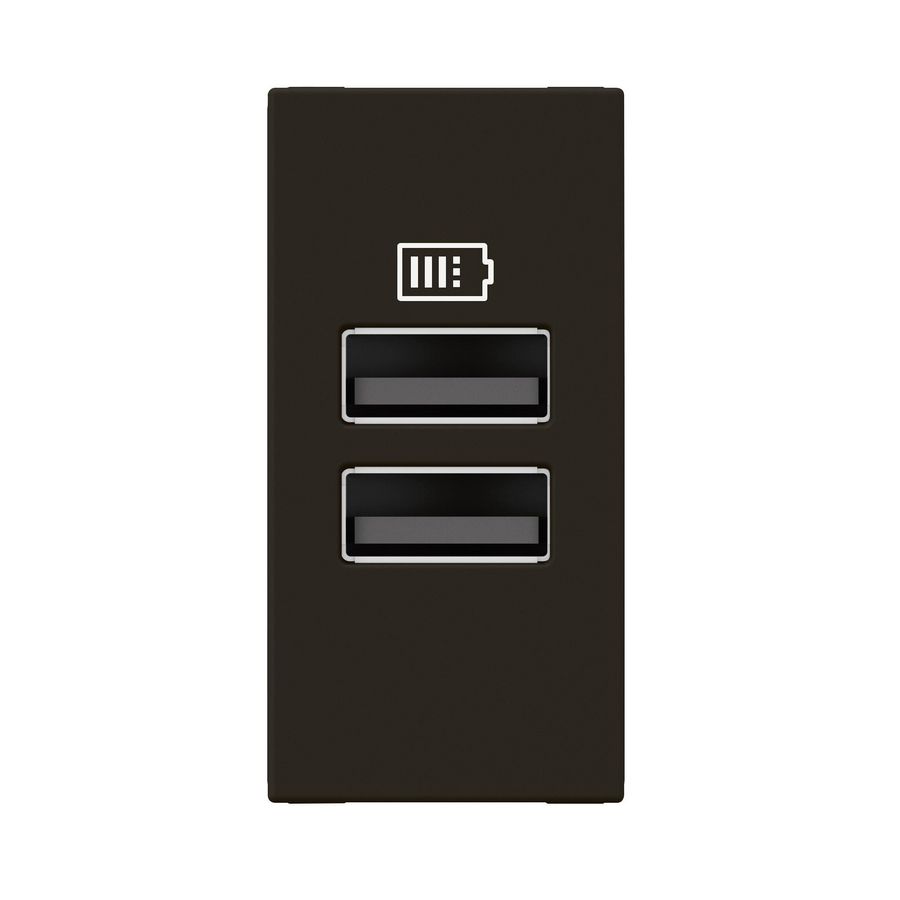 USB lader A + A 15W 1 module zwart Mosaic VVE=10