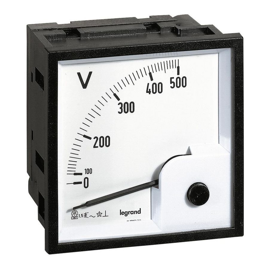 Voltmeter inbouw 0-500Vac