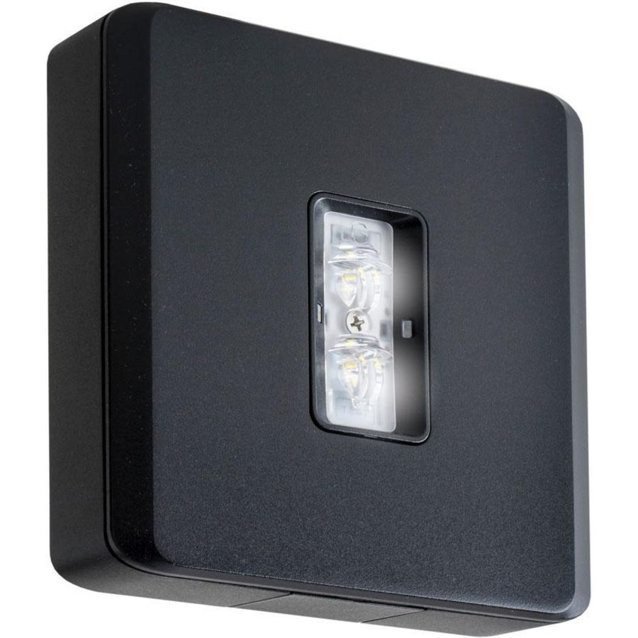 Centraal 2W 220V zwart wand- opbouw led armatuur + controle