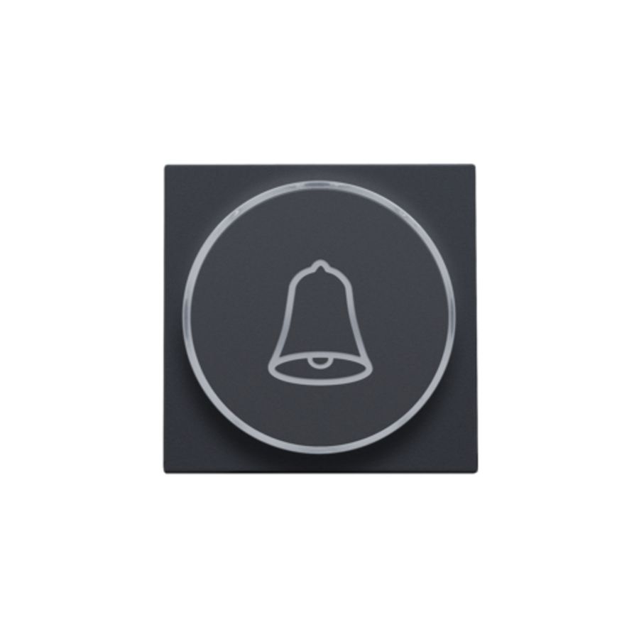 Afwerkingsset doorschijnende ring/belsymbool 6A antracite c.