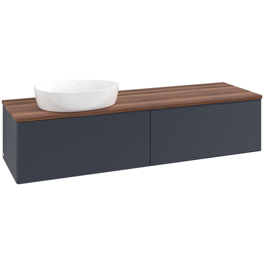 Wastafelonderkast Antao 1600x360x500mm Mid.Blue Matt Lacquer L37112HG