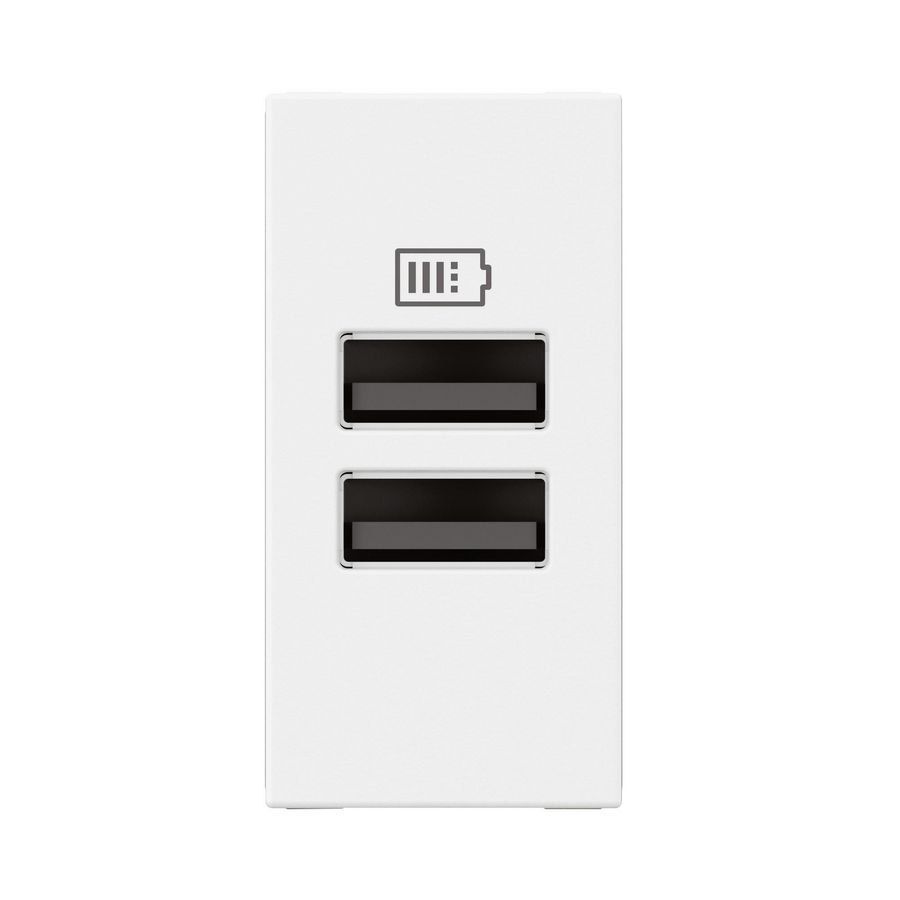 USB lader A + A 15W 1 module wit Mosaic