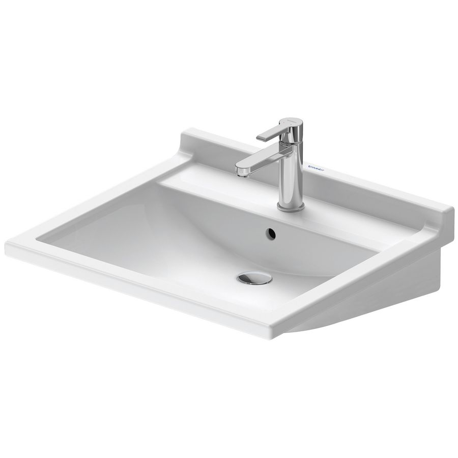 STARCK 3 #030960 Vital wastafel 600mm wit met kraangat met overloop