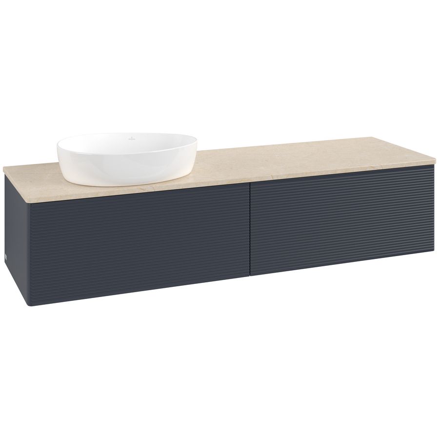 Wastafelonderkast Antao 1600x360x500mm Mid.Blue Matt Lacquer L37113HG