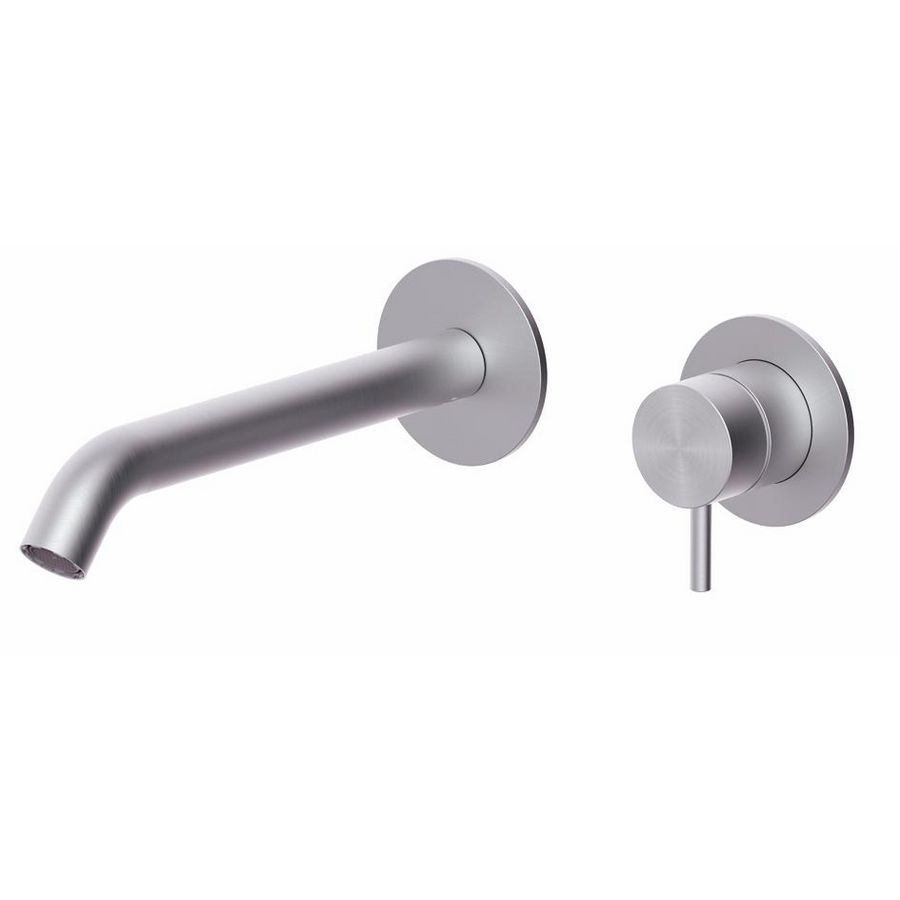 Inbouw wastafelmengkraan INOX TECH+uitloop 180mm rozet diam.60 INOX107AC60