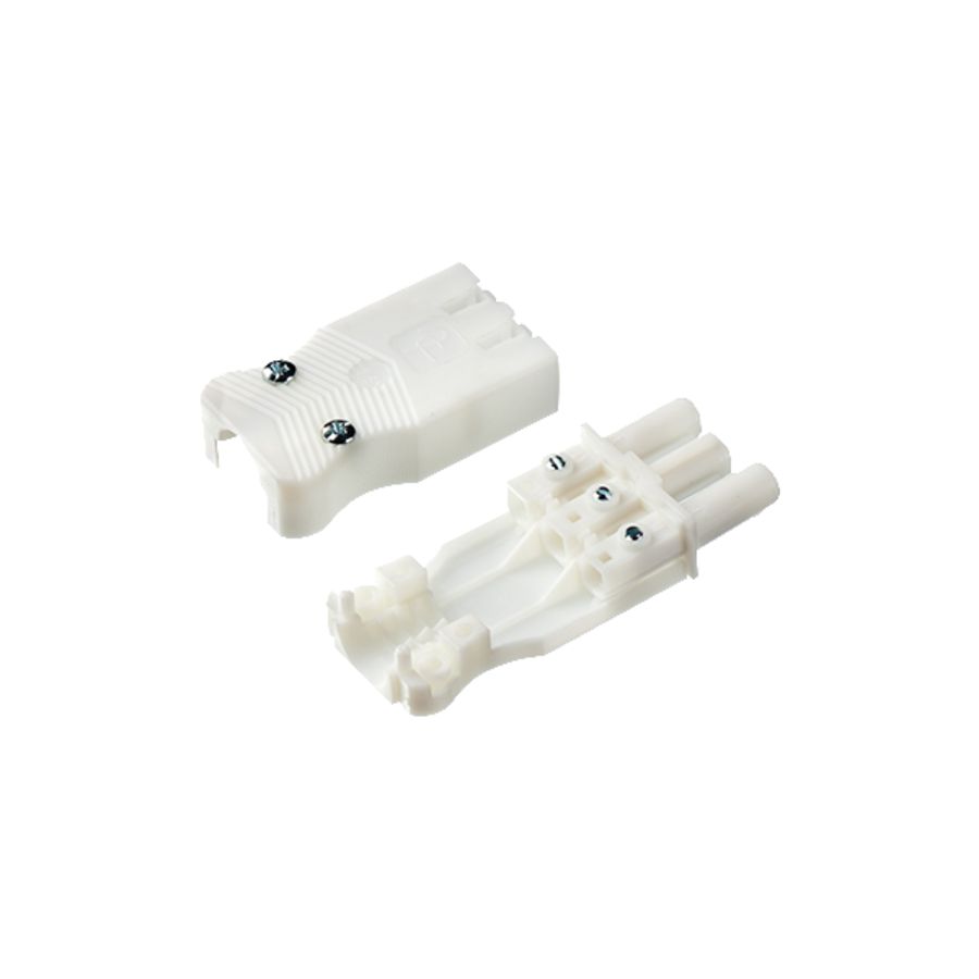 Steker vlak 3-polig 1,5mm2 female wit VVE=200