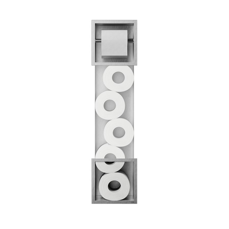 Closed CL5 inbouw closetrolhouder+reserveclosetrolhouder RVS voor 5 rollen