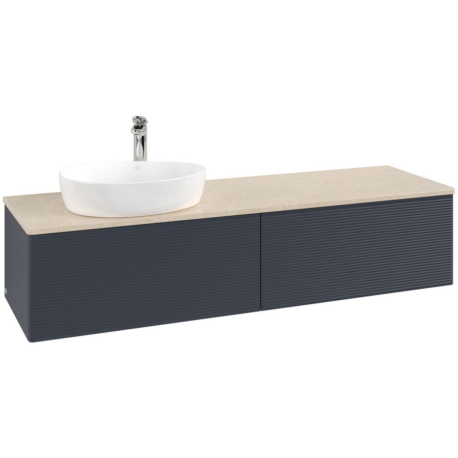 Wastafelonderkast Antao 1600x360x500mm Mid.Blue Matt Lacquer L37153HG