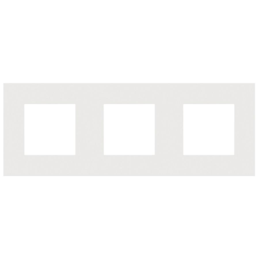 3-Voudige afdekplaat 71mm centerafst. Pure steel white