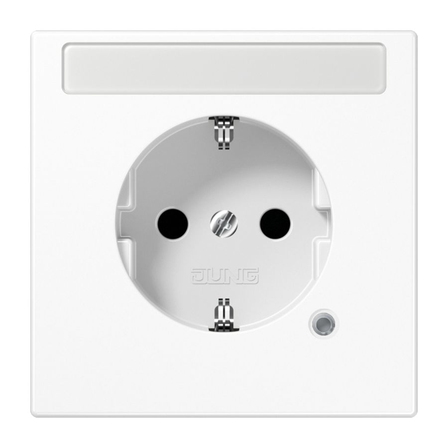 Wandcontactdoos a.wit m.R/A tekstvast& ko.lamp LS990