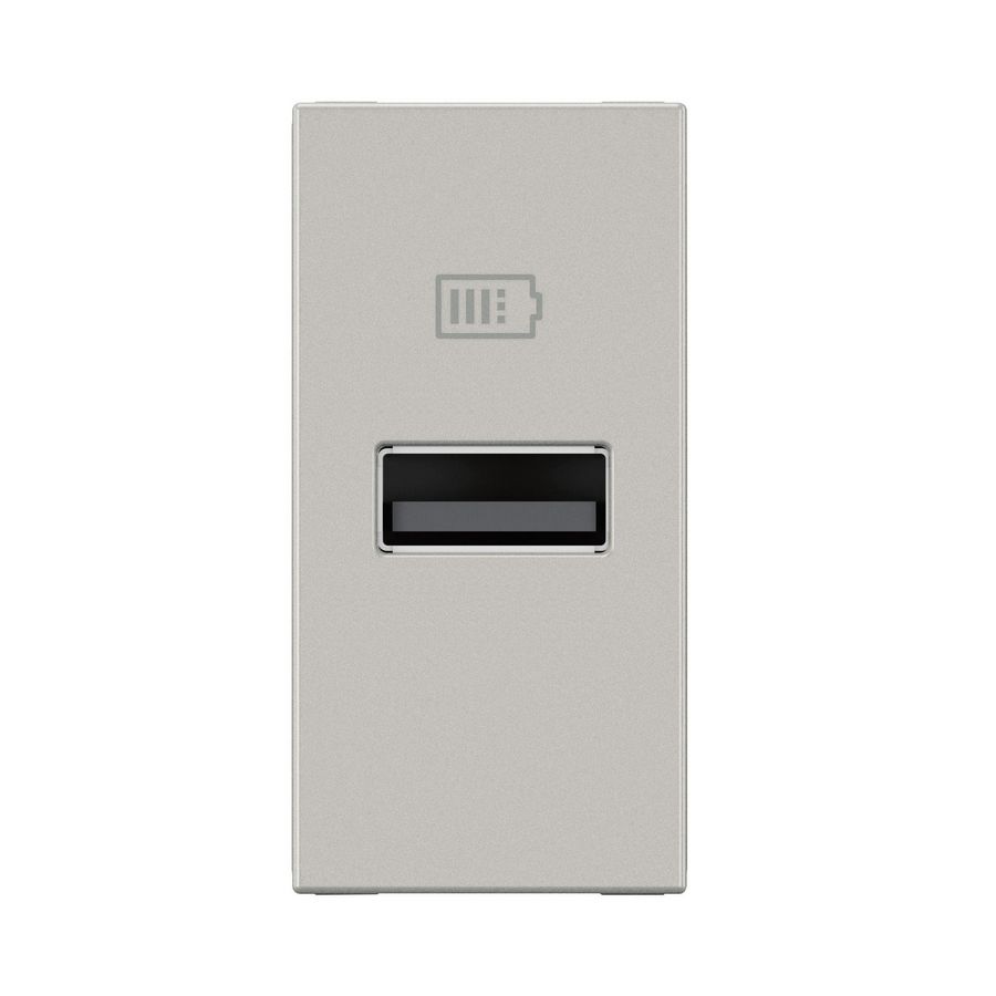 USB lader A 15W 1 module ALU Mosaic
