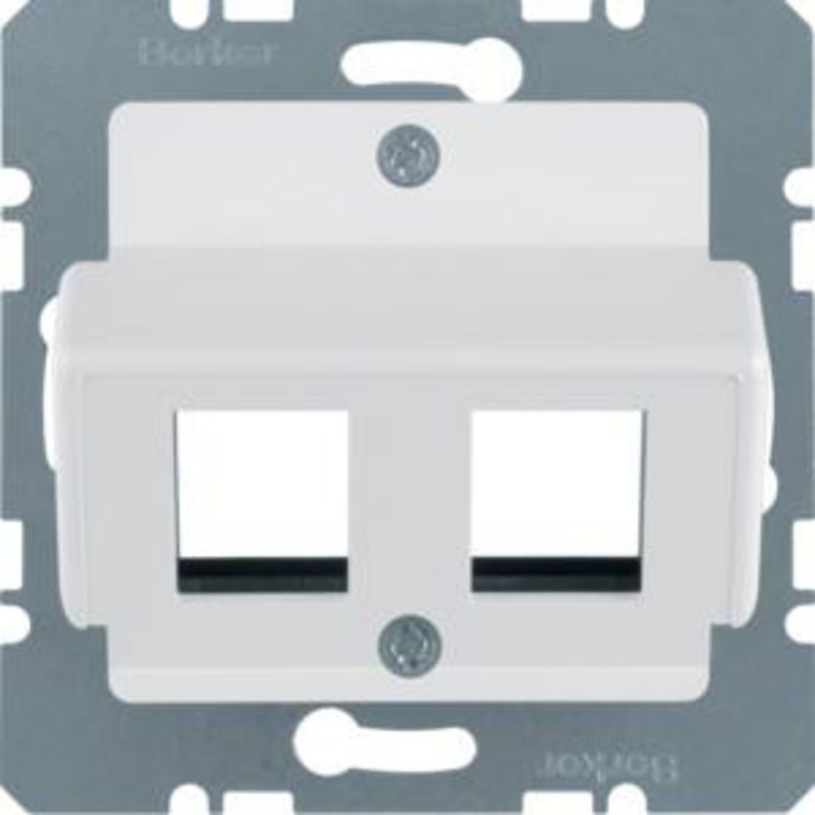 Centraalplaat v 2 AMP-jacks polarwit mat