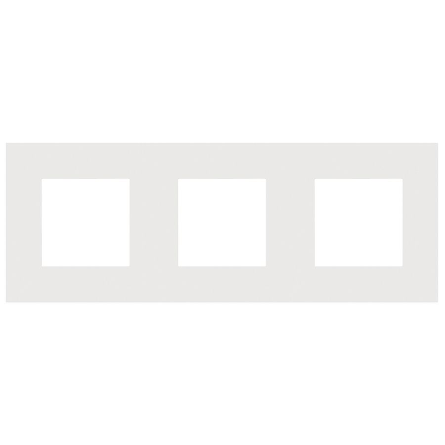 3-Voudige afdekplaat 71mm centerafst. Pure steel white