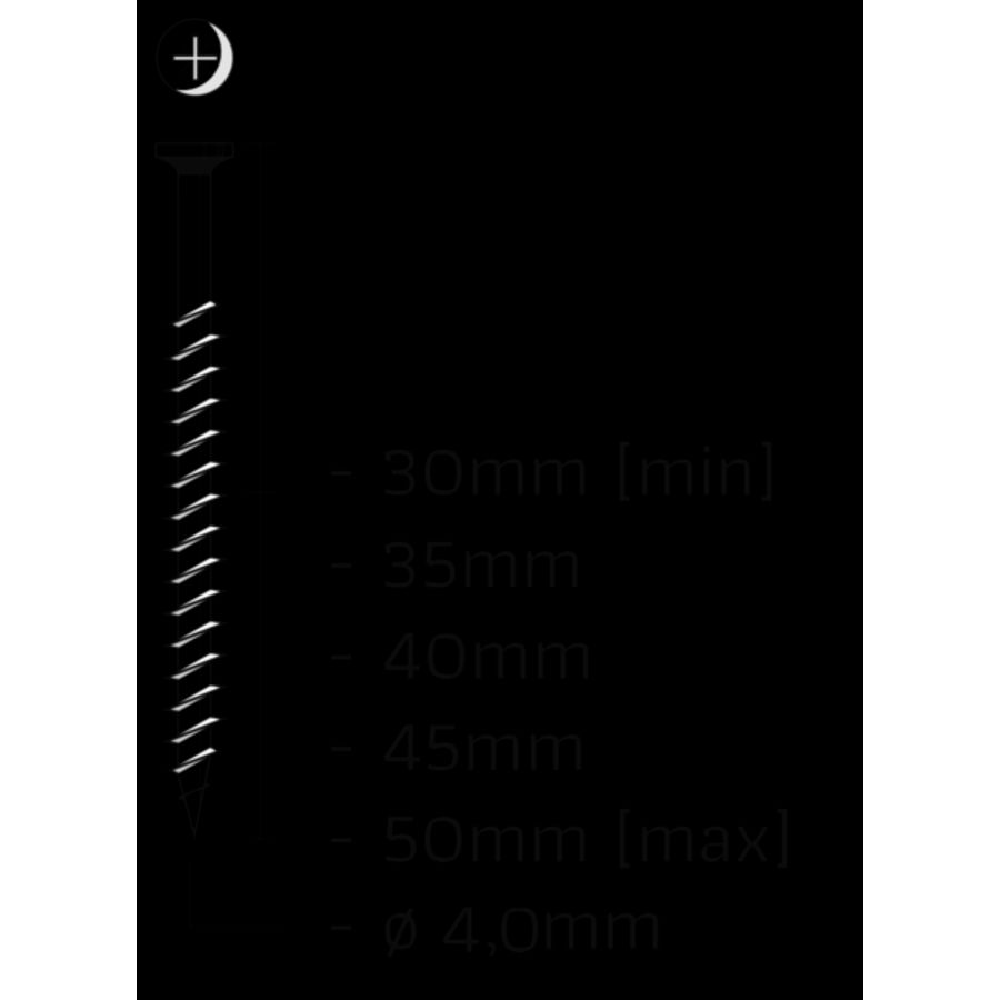 Bandschroeven / spaanplaatschroeven gebichromatiseerd 30mm VVE=1000