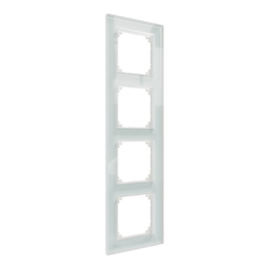 Afdekframe Merten M-Plan glas 4-voudig kristalwit