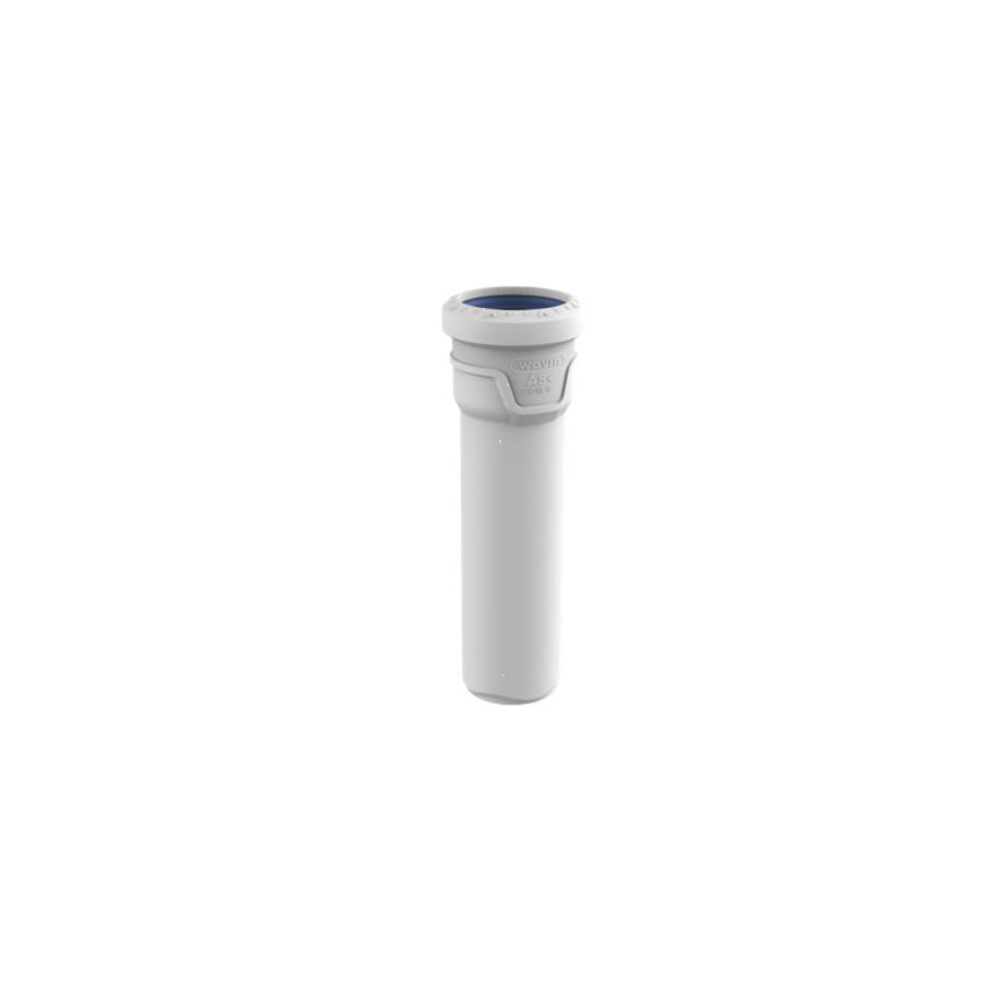 Lengte a 15cm PP AS+ riool afvoerbuis 50mm lichtgrijs geluidsarm 1x mof