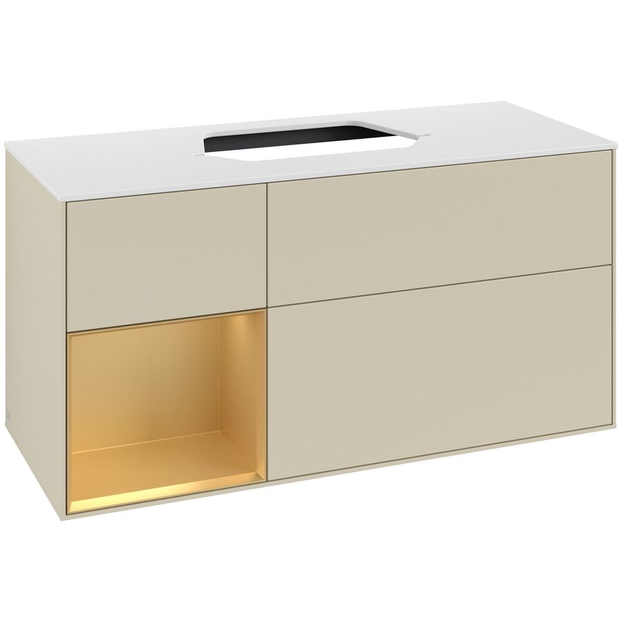 Wastafelonderkast Finion 1200x603x501mm S.Grey Matt Lacquer F411HFHJ