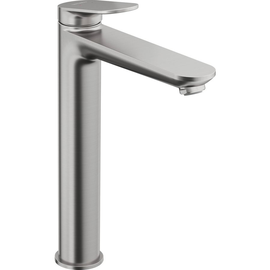 Wave 1-hendel wastafelmengkraan XL highriser rvs geborsteld sprong 176mm