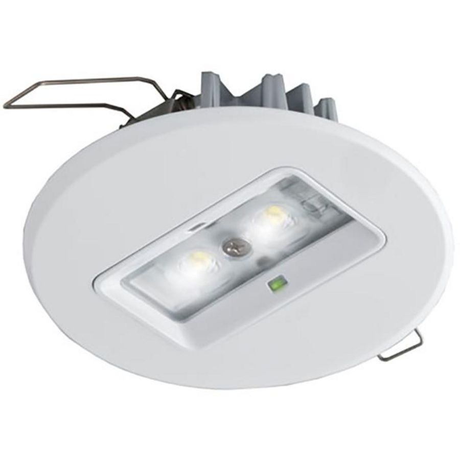 Decentraal 2W rond wit 3 uur inbouw led armatuur inclusief