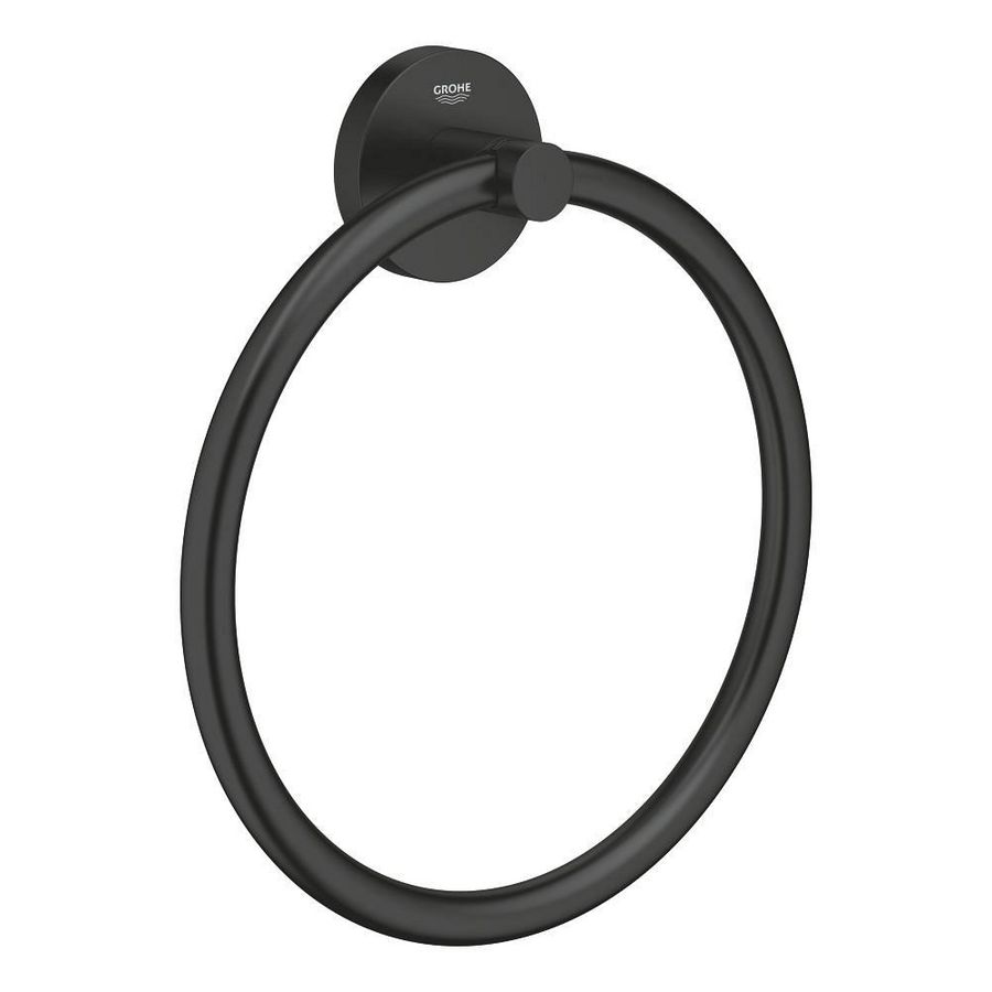 Essentials handdoekring mat zwart (prof)