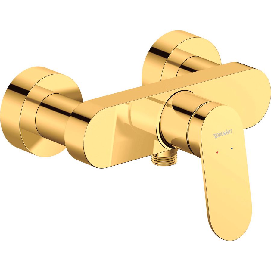 Wave 1-hendel douchemengkraan hoh 150mm goud gepolijst incl. S-koppelingen