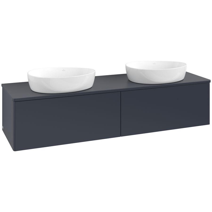 Wastafelonderkast Antao 1600x360x500mm Mid.Blue Matt Lacquer L39010HG