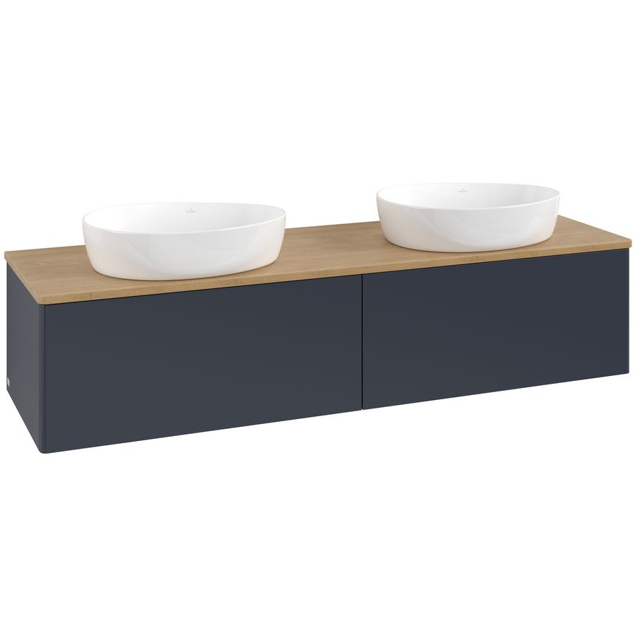 Wastafelonderkast Antao 1600x360x500mm Mid.Blue Matt Lacquer L39011HG