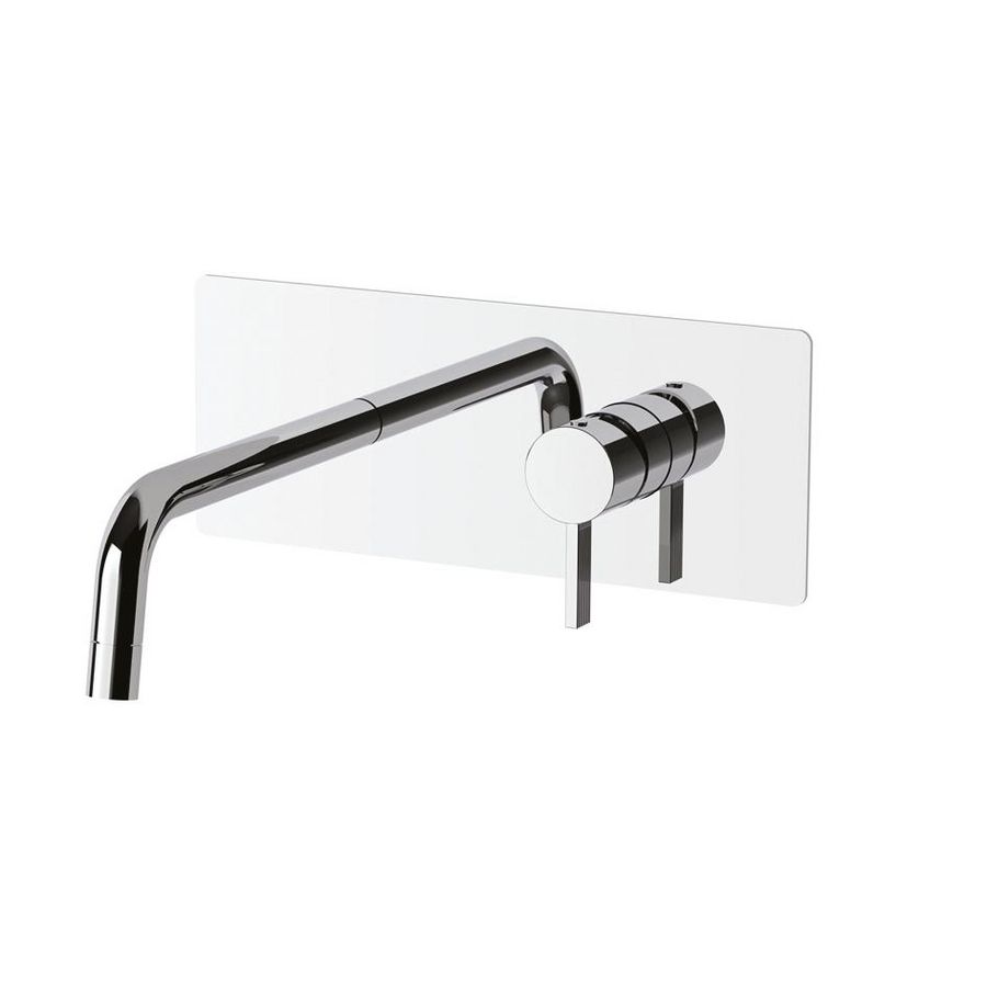 Inbouw wastafelkraan FOX +uitloop 123mm muurplaat 250x100 FOX104CR