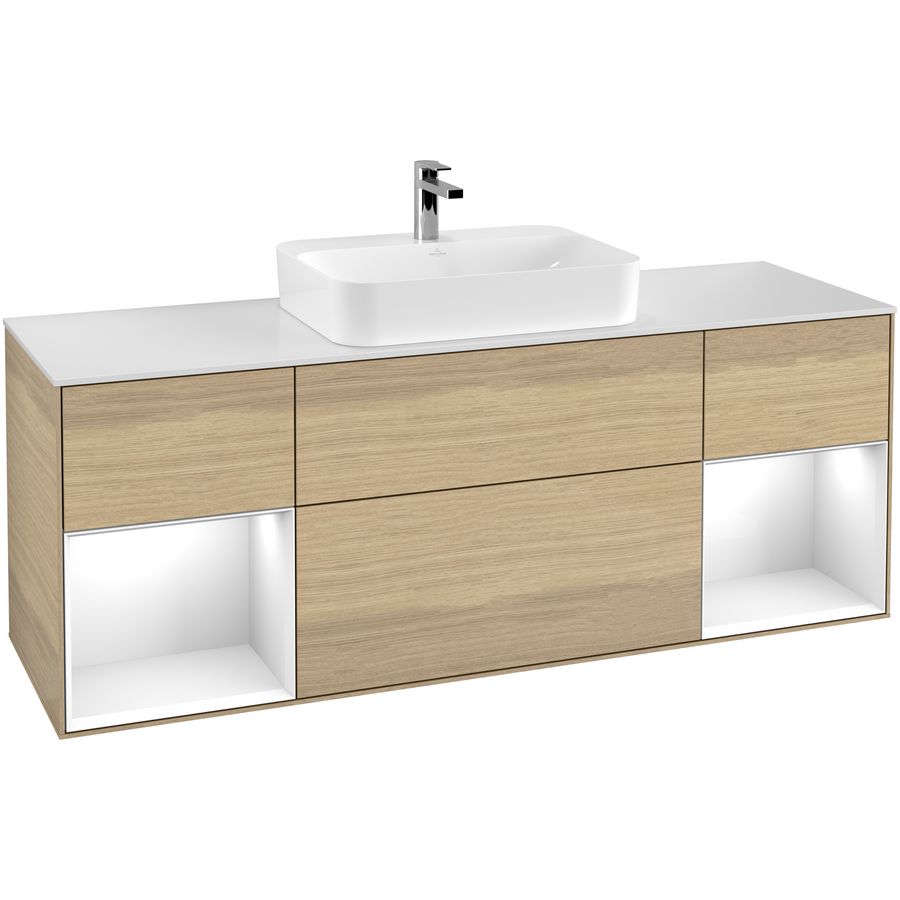 Wastafelonderkast Finion 1600x603x501mm Oak Veneer G451GFPC