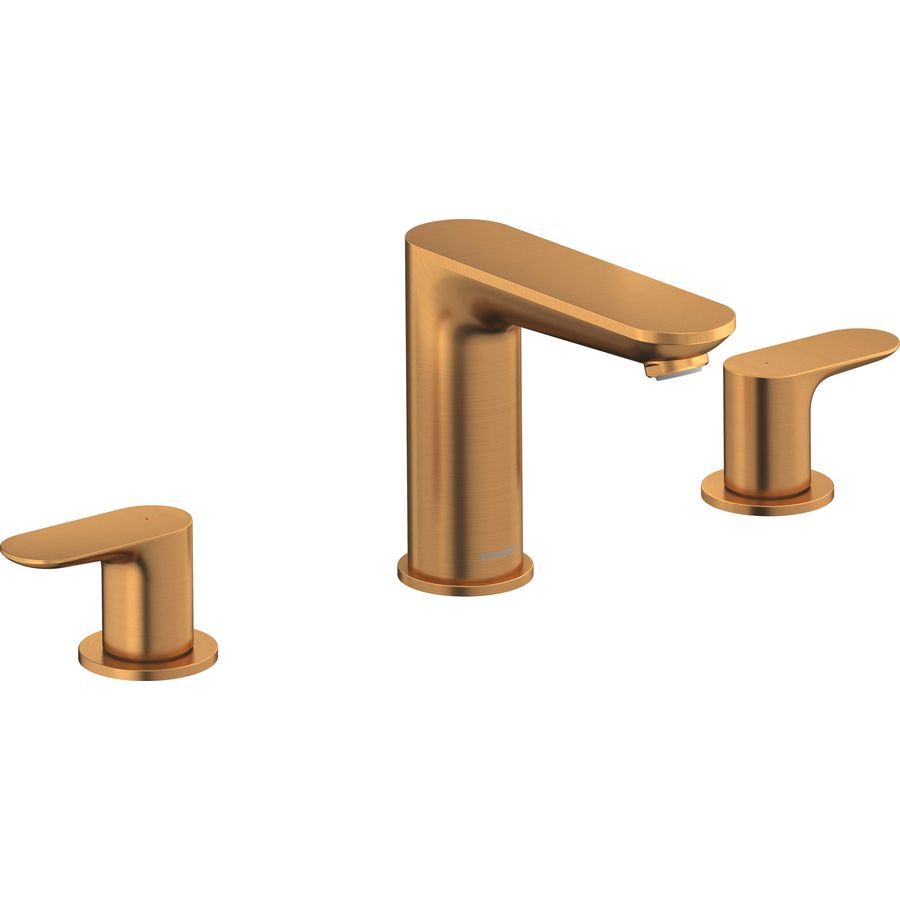 Wave 3-gats wastafelkraan brons geborsteld sprong 129mm