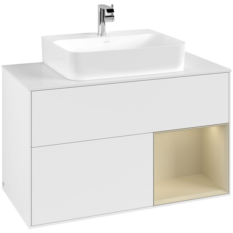 Wastafelonderkast Finion 1000x603x501mm White Matt Lacquer F121HJMT