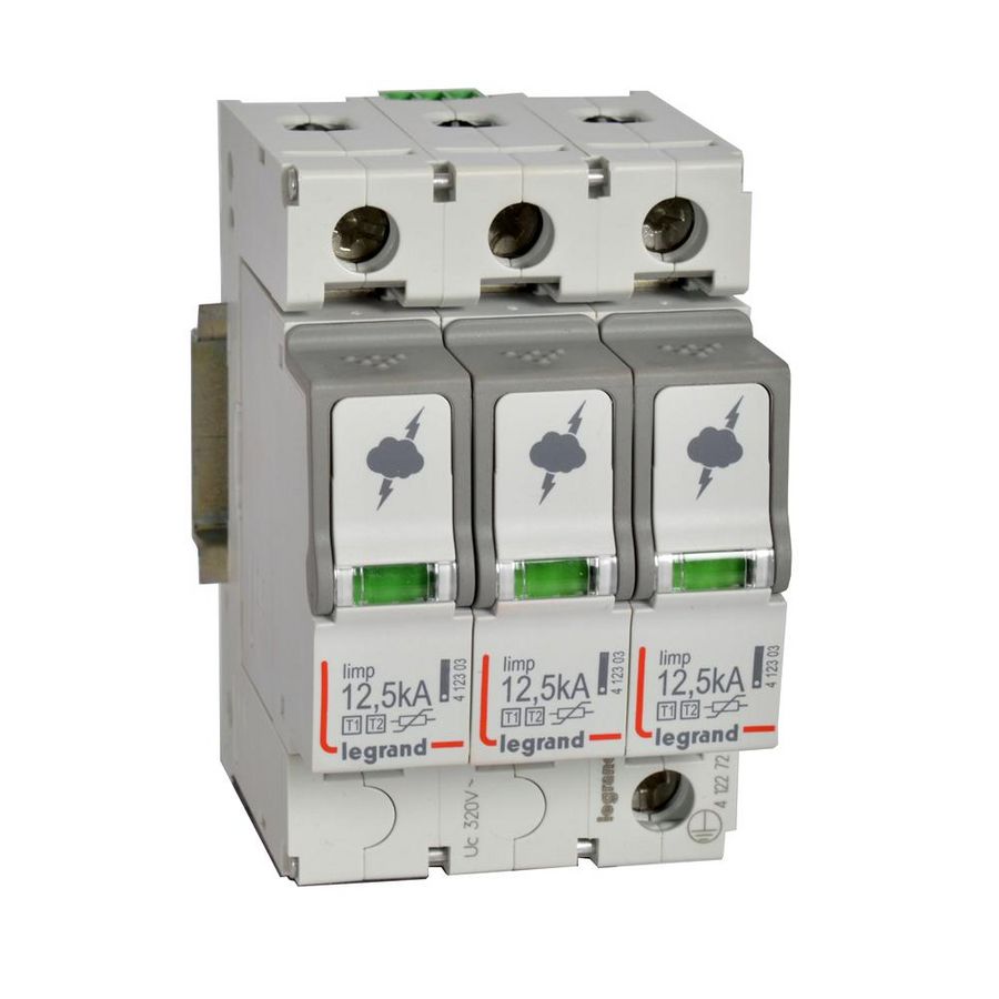 Overspanningsbeveiliger T1 + T2-3P-12.5kA 1.5kV-Uc320V