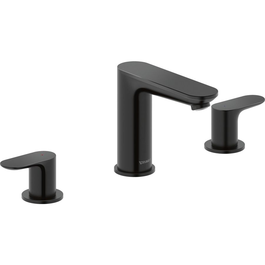 Wave 3-gats wastafelkraan mat zwart sprong 129mm