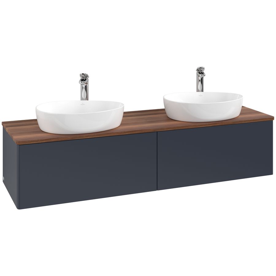 Wastafelonderkast Antao 1600x360x500mm Mid.Blue Matt Lacquer L39052HG