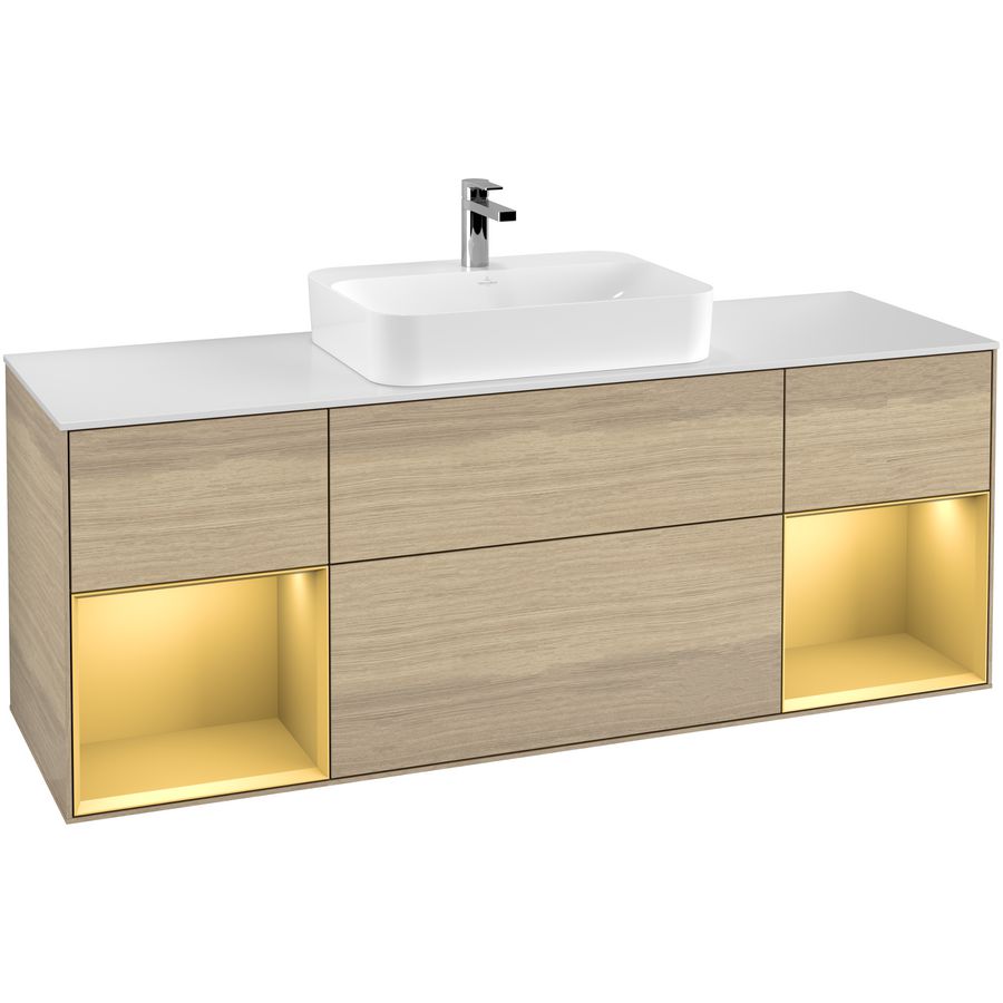 Wastafelonderkast Finion 1600x603x501mm Oak Veneer G451HFPC